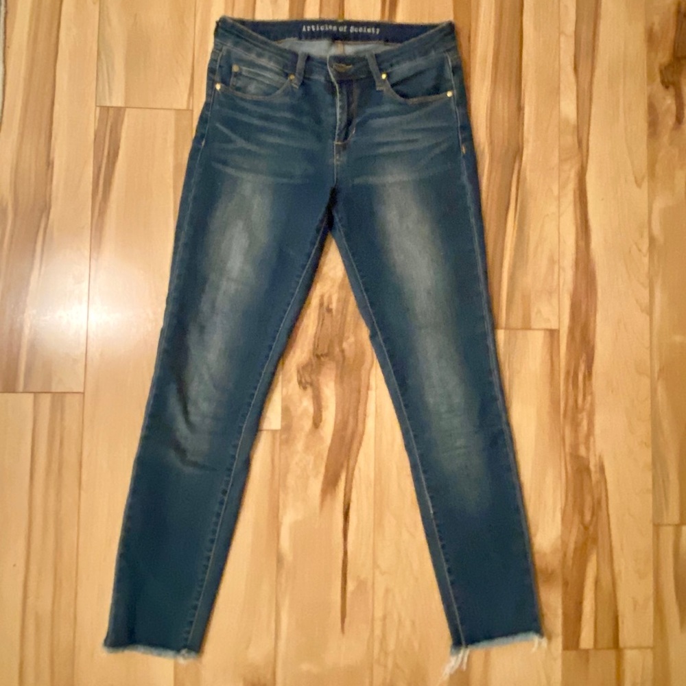 Articles of Society Mid-rise Fringed Ankle Jeans